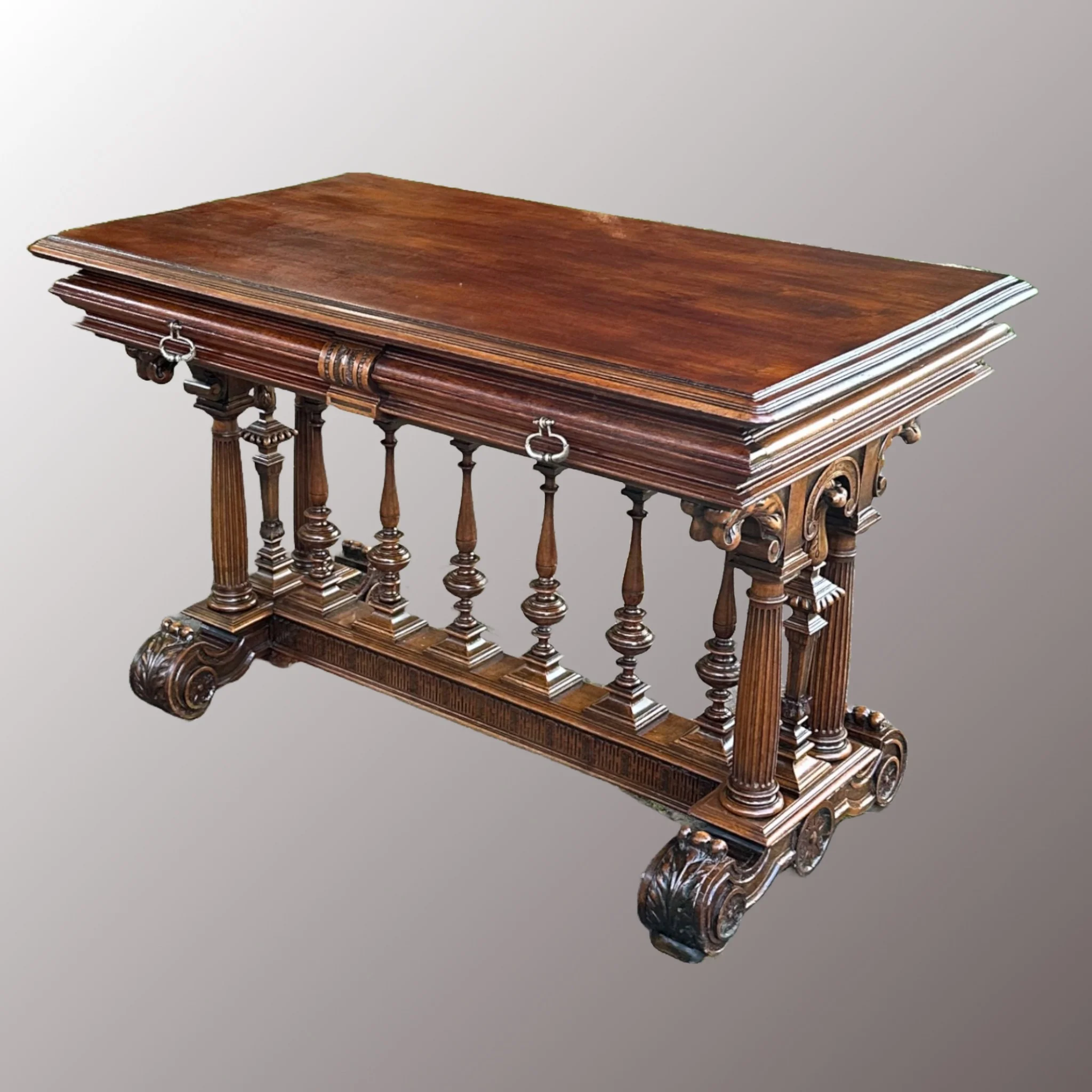 Neoreneszánsz női íróasztal - 3. nézet