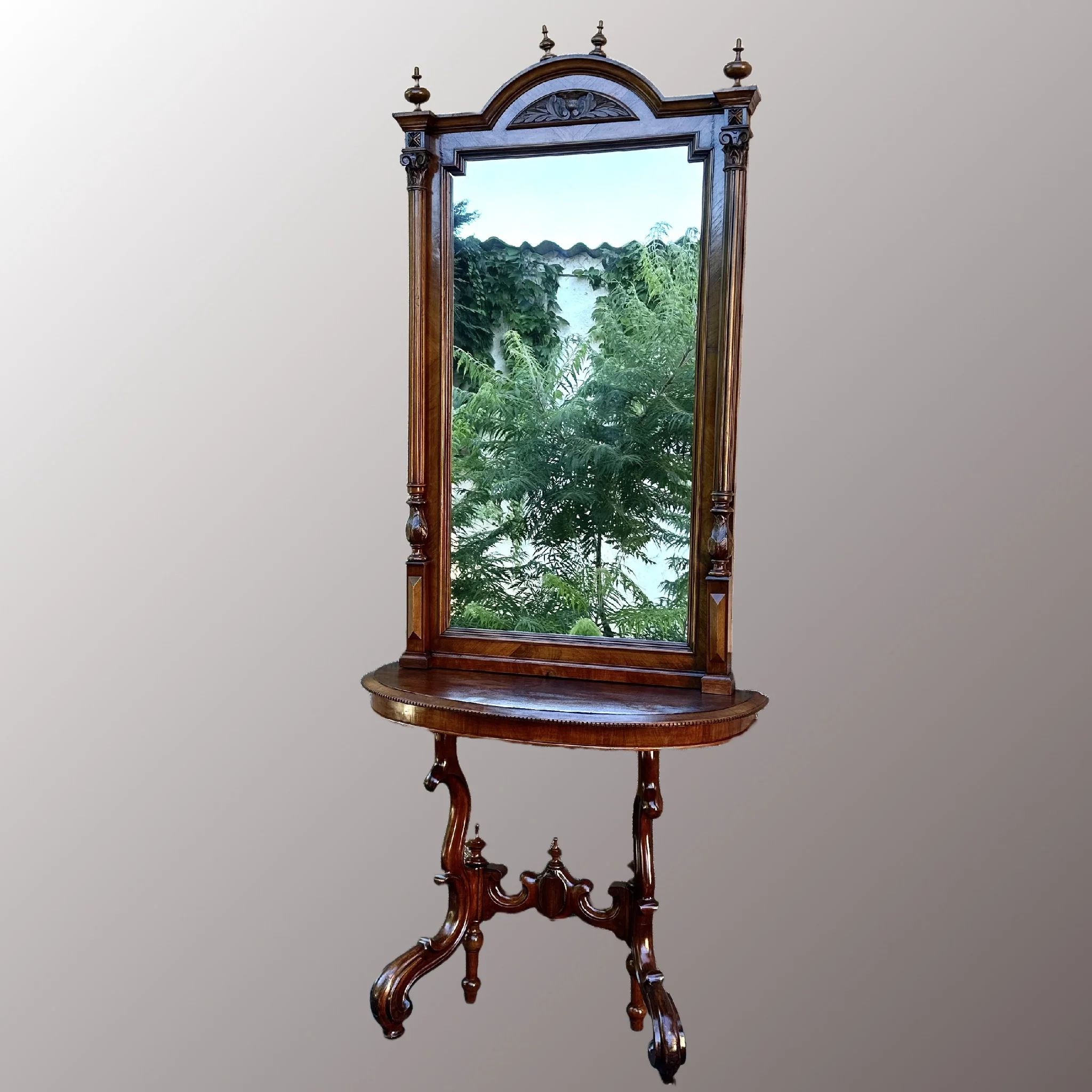 Restaurált Ónémet konzol asztal tükörrel