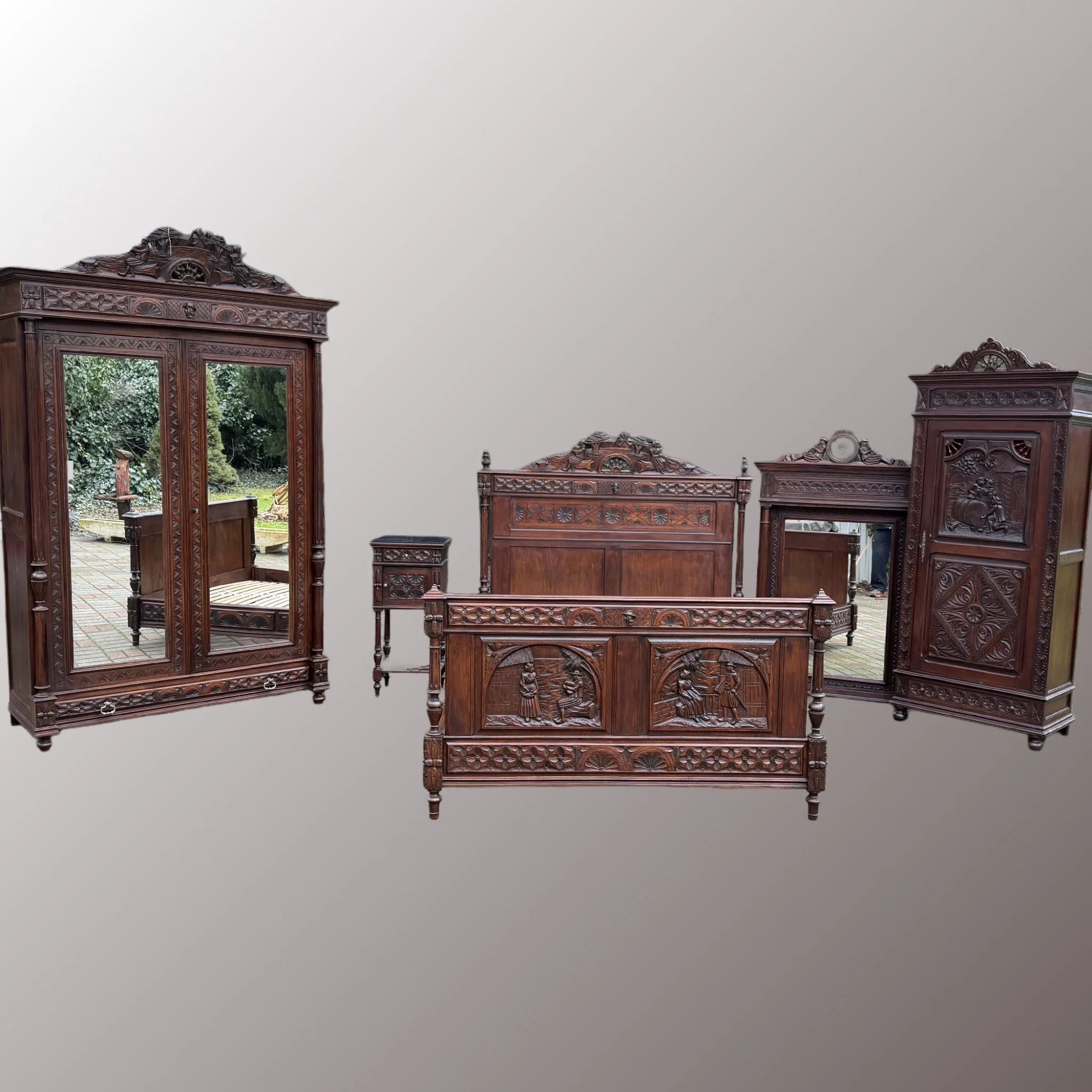 Restaurált Breton stílusú hálószoba garnitúra