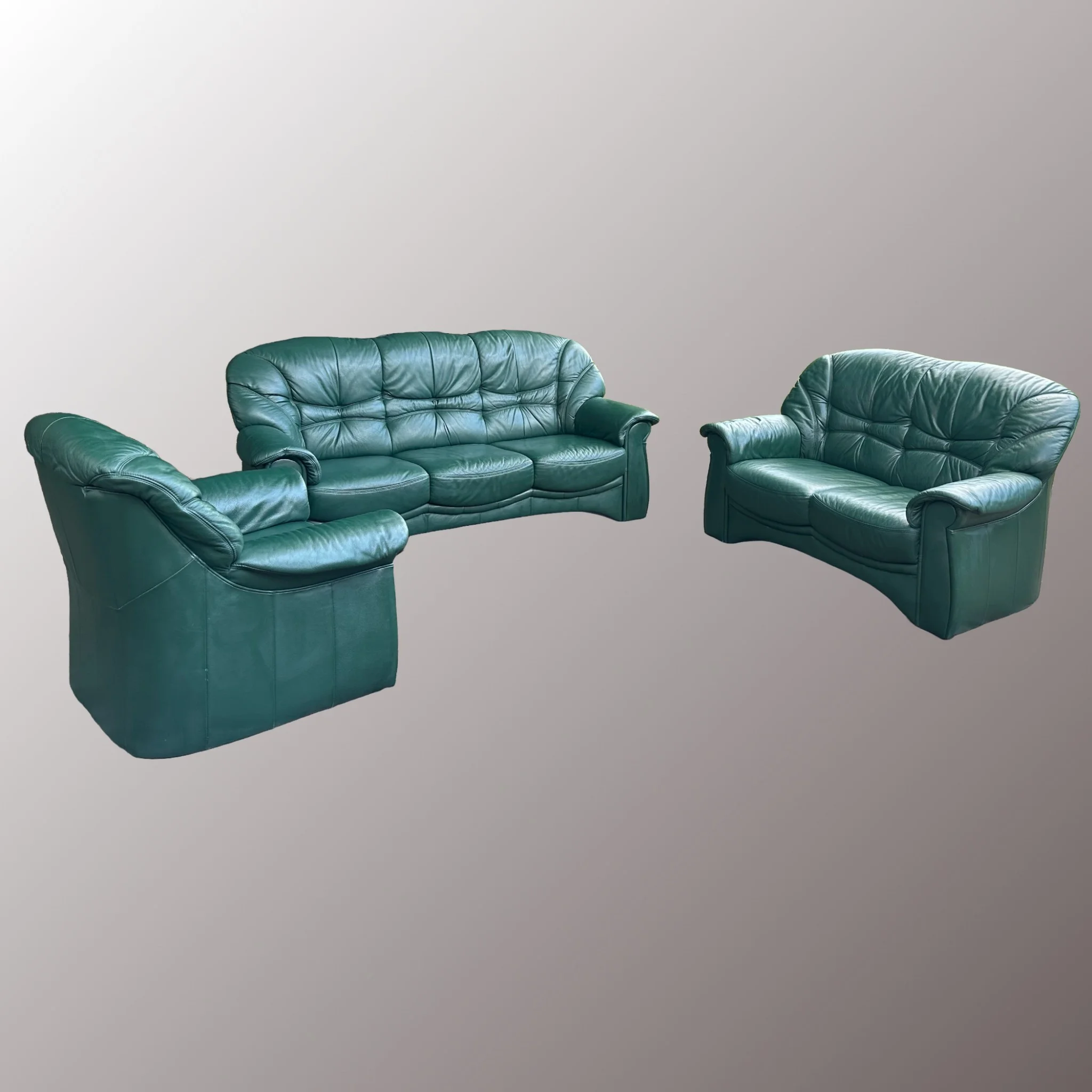 Bőr ülőgarnitúra (zöld) - 2. nézet