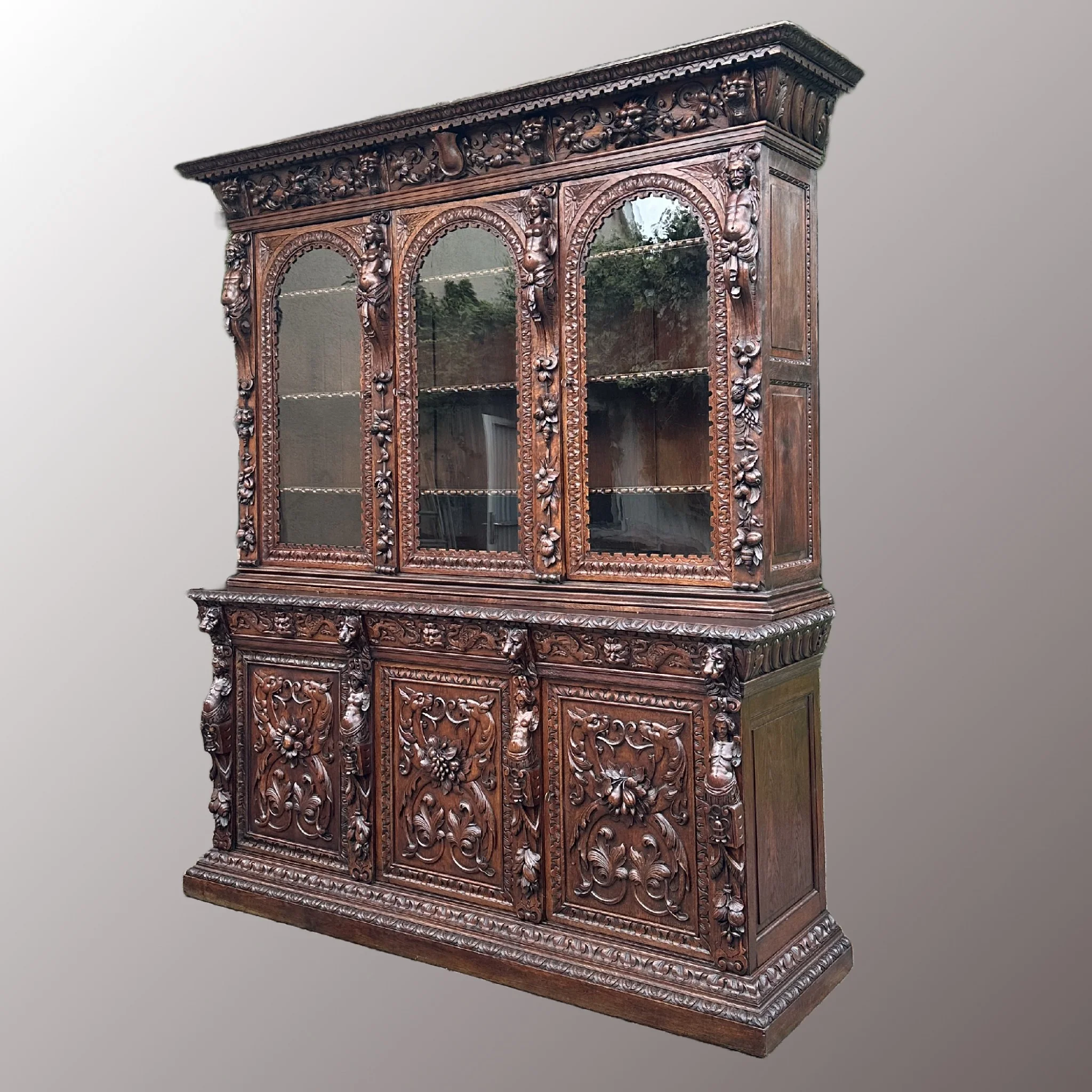 Neoreneszánsz könyvesszekrény - 3. nézet