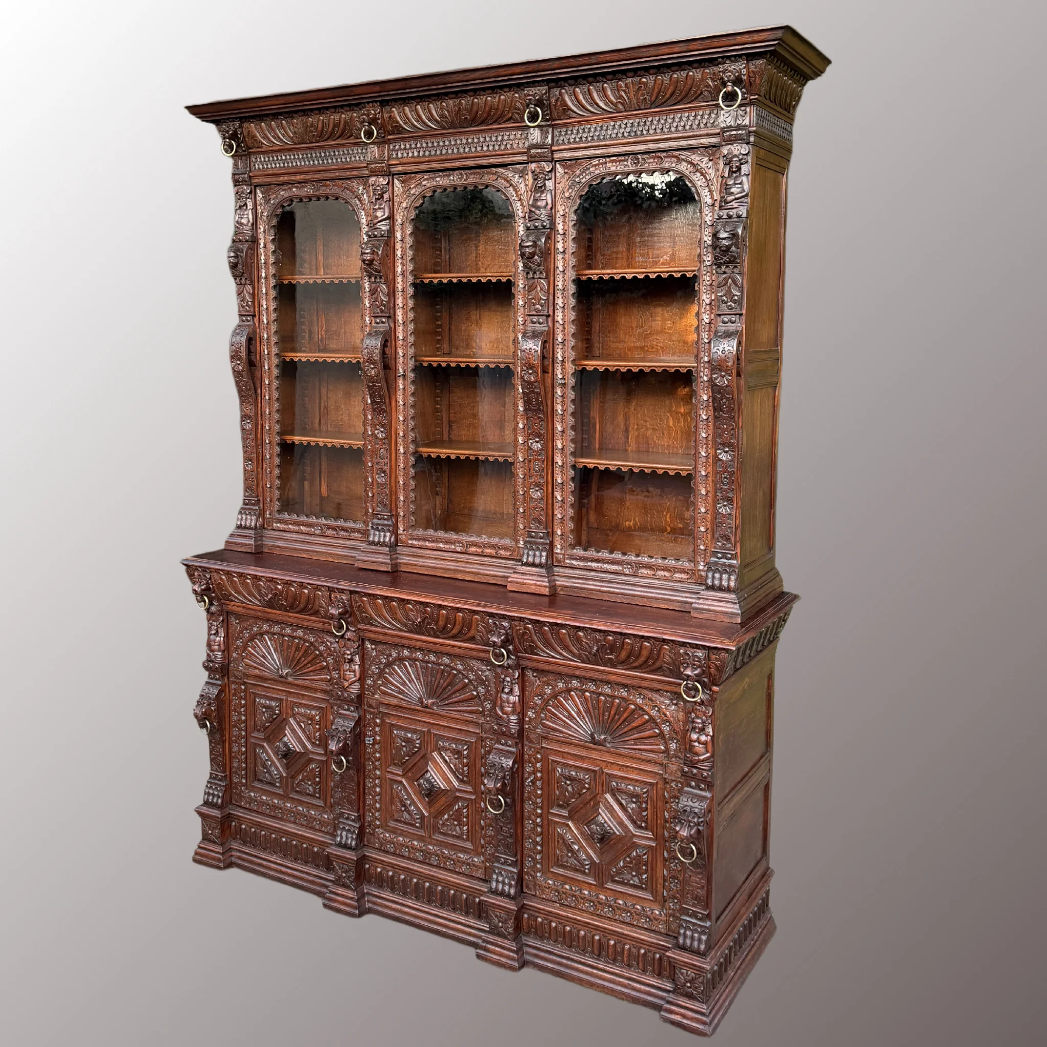 Neoreneszánsz könyvesszekrény - 2. nézet