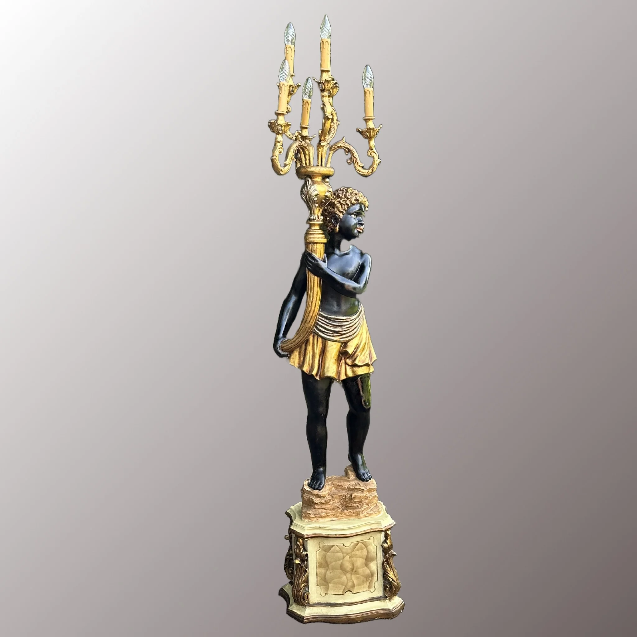 Restaurált Blackamoor lámpa