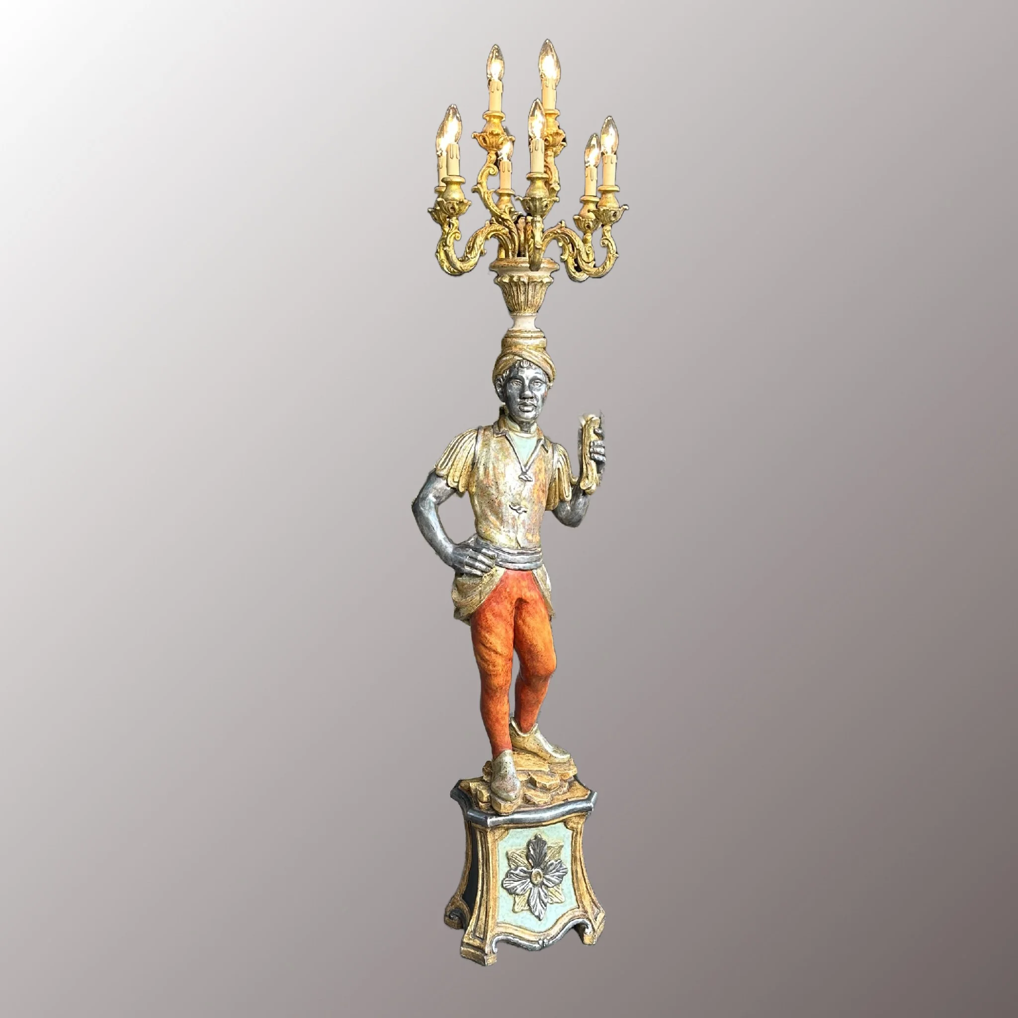 Restaurált Blackamoor lámpa